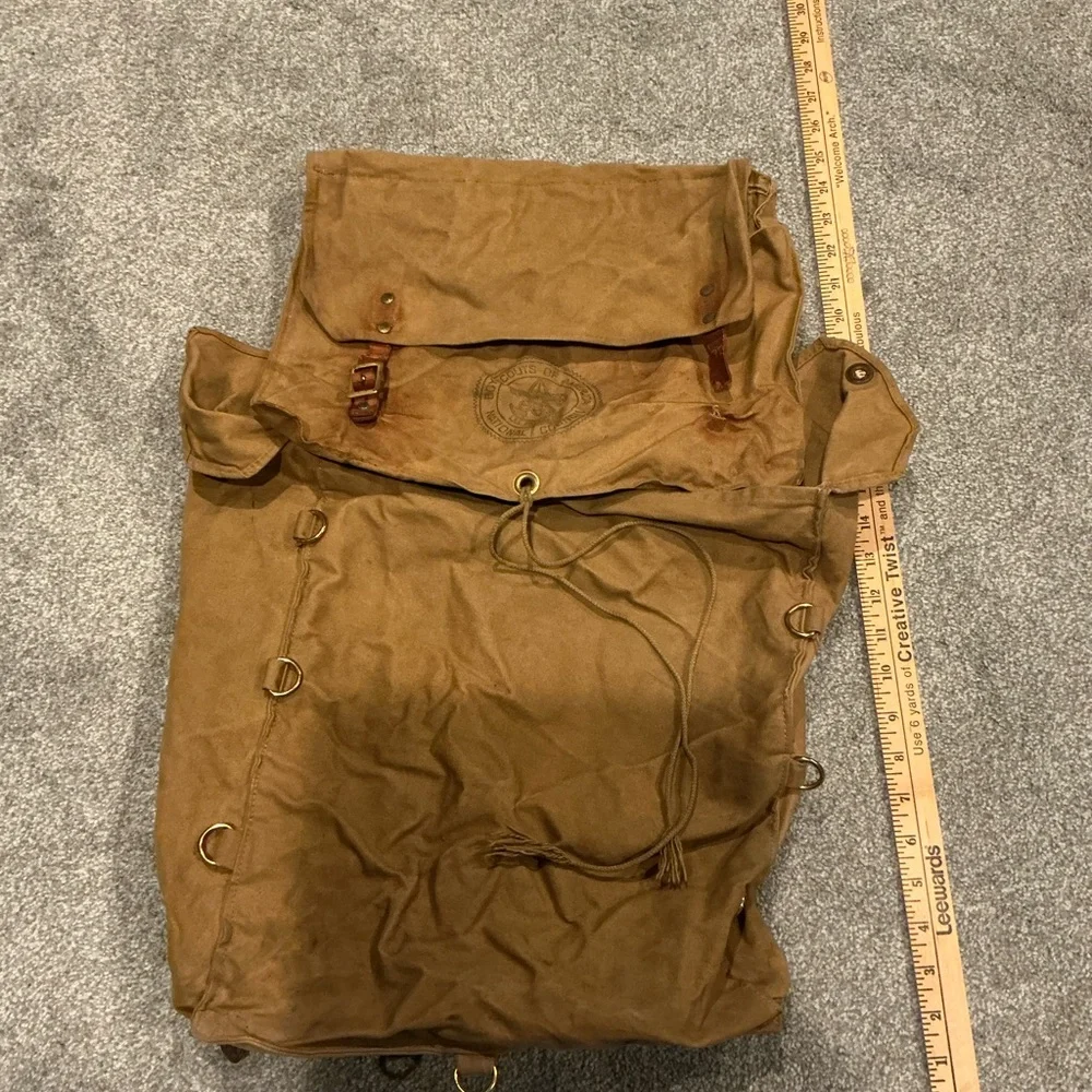 Vintage Boy Scouts Hiking, Canvas Backpack, And Cooking Set for‎ Outdoor Camping